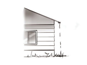 Illustration side of house showing roof drip line